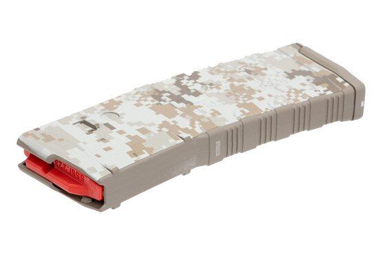 Amend2 5.56 NATO rifle magazine in desert digital pattern